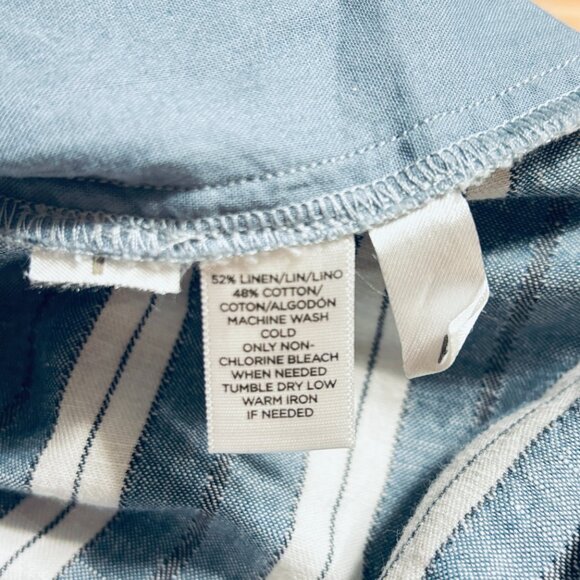 Ann Taylor Loft Riviera Mid Rise Striped Linen Blend Shorts, Sz  8 - Picture 7 of 8